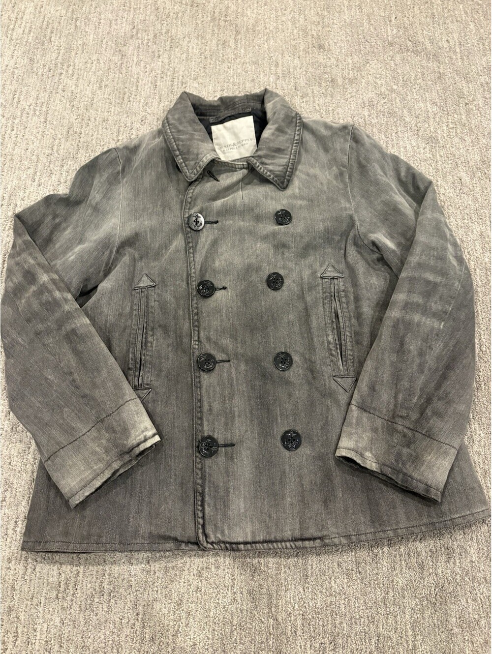 Ralph Lauren Denim & Supply Gray Denim Faded Peacoat US Navy Repro XXL